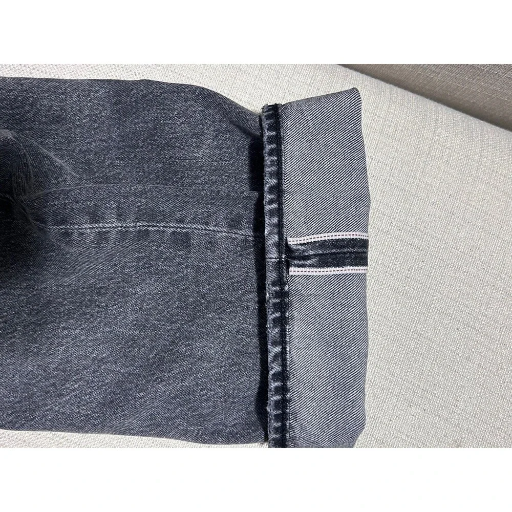 Levi's Men's 501 36x30 Original Straight Fit Jeans Big E Selvedge Washed Black